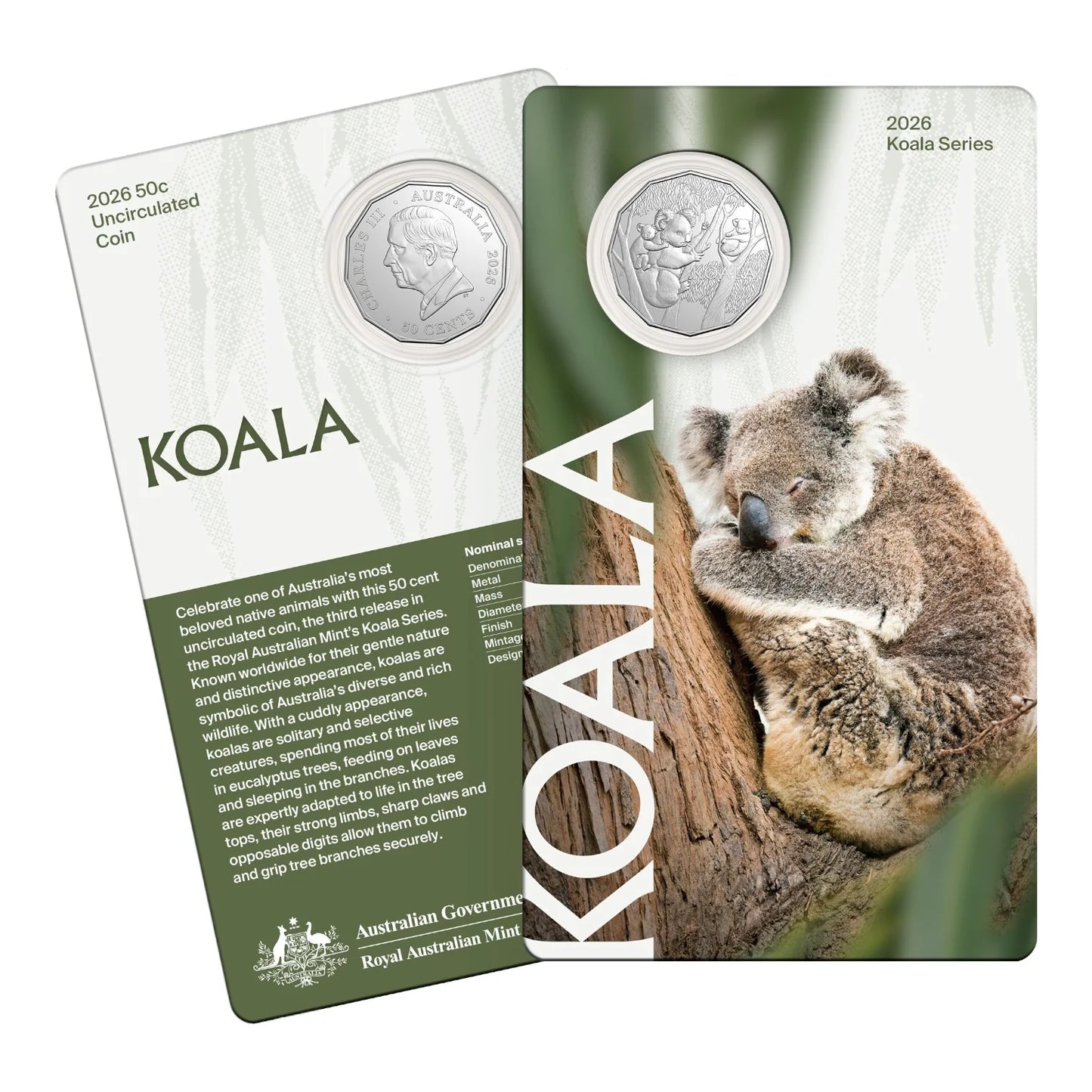 50c UNC KOALA SERIES 2026