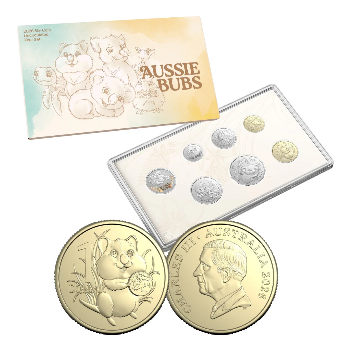 2026 6 coin Baby UNC set with Token Aussie Baby Animals