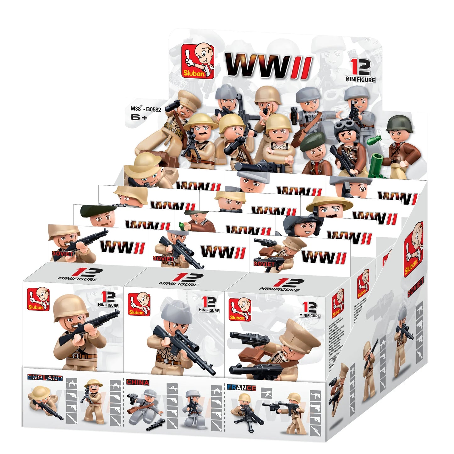 SLUBAN BRICKS WW11 MINI FIGUES BLIND