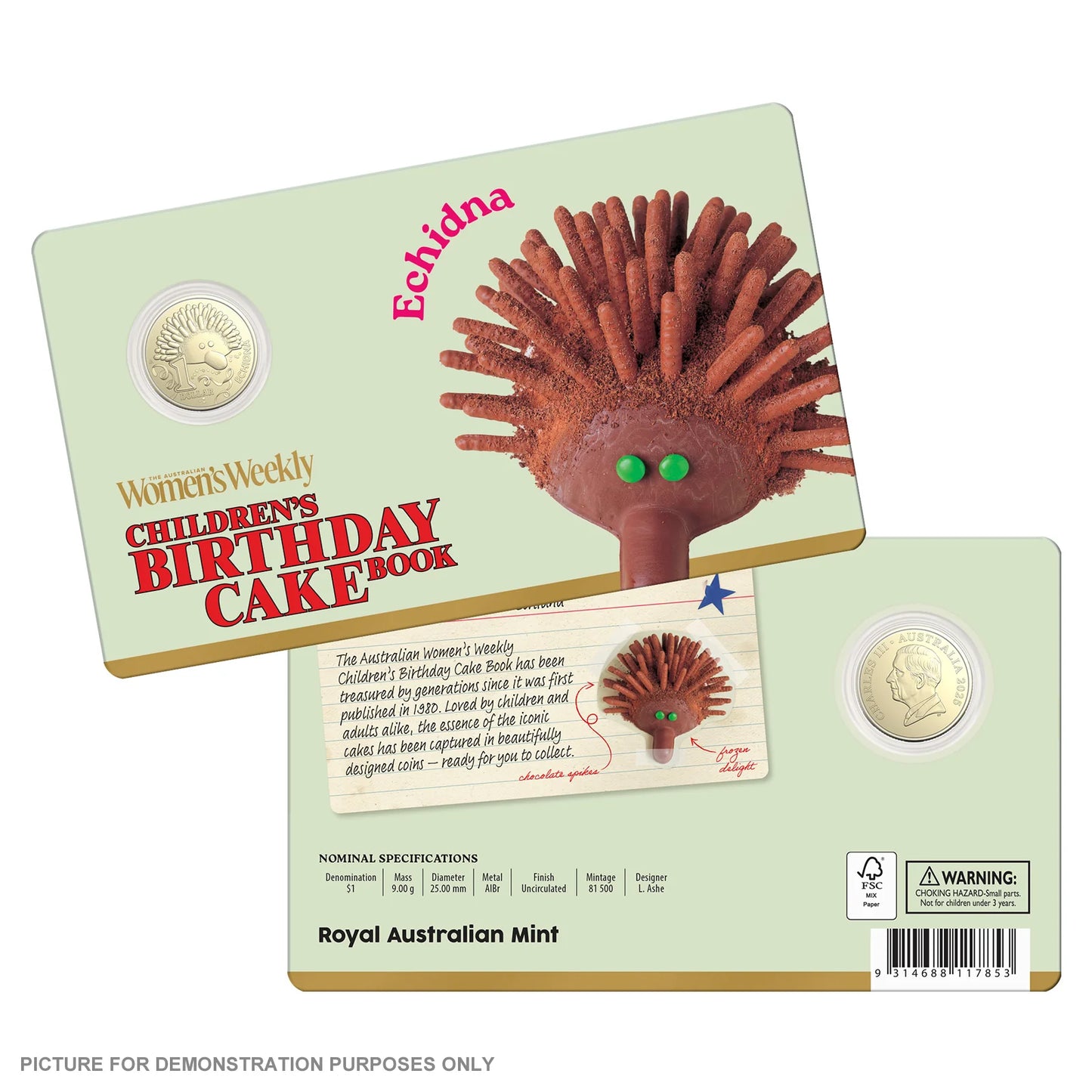 2025 $1 AIBr UNCIRCULATED COIN- ECHIDNA