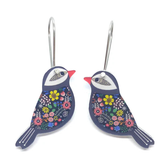 Mini Black Bird Earrings