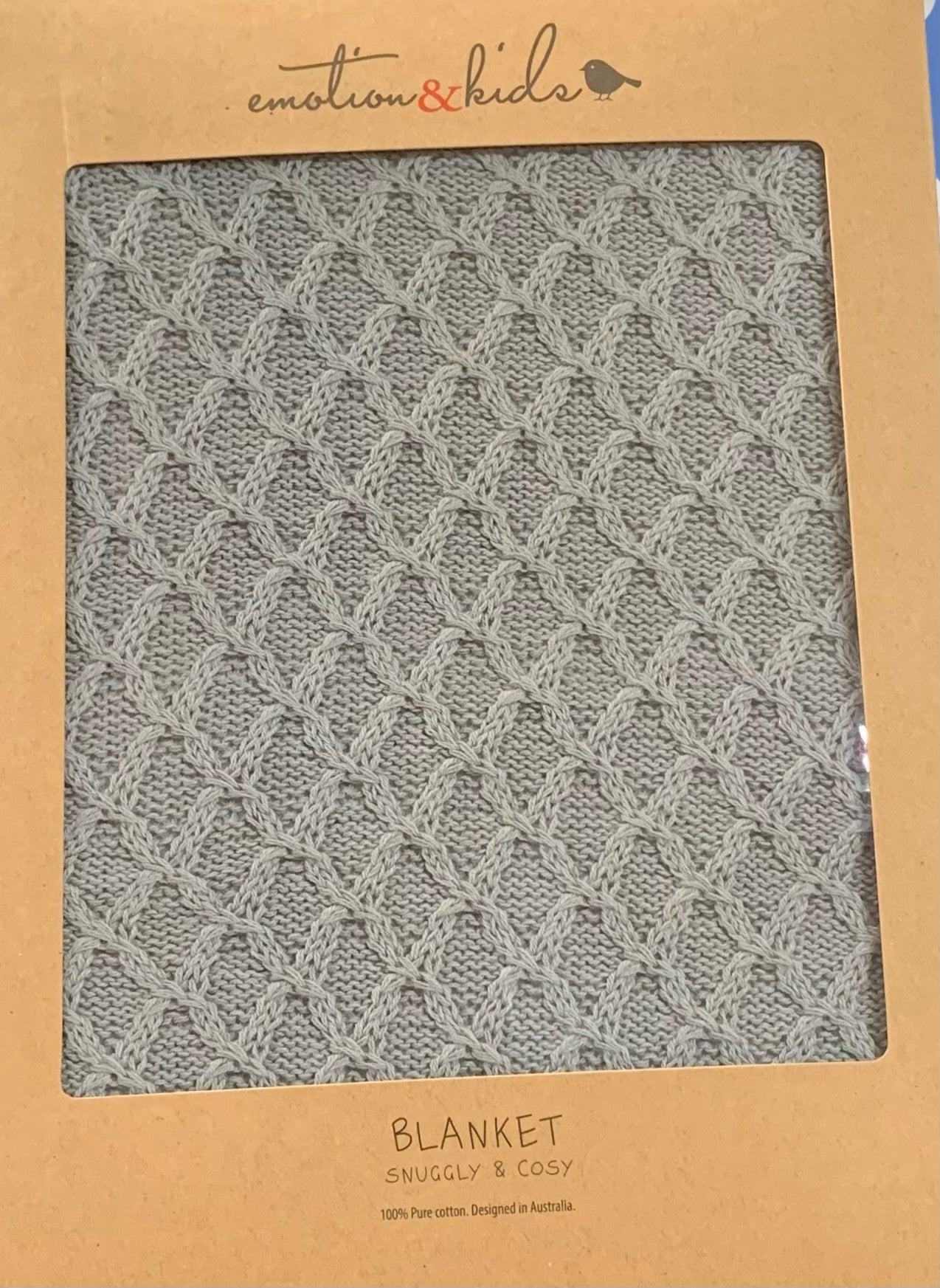 GREY LACE KNIT BASSINET BLANKET