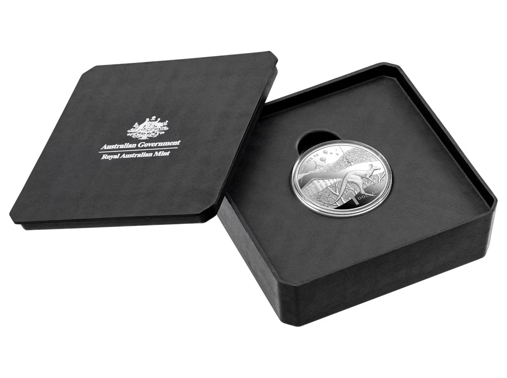 2025 $1 1oz FROSTED FINE SILVER PROOF UNCIRCULATED COIN- KANGAROO SERIES