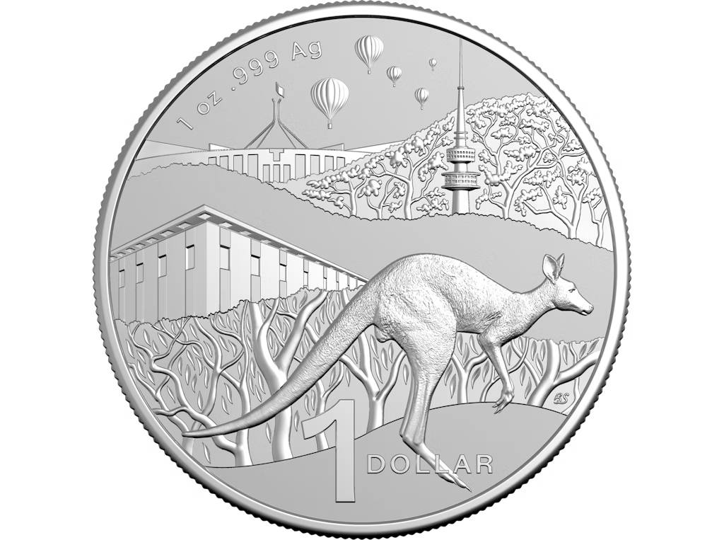 2025 $1 1oz FROSTED FINE SILVER UNCIRCULATED COIN- KANGAROO SERIES
