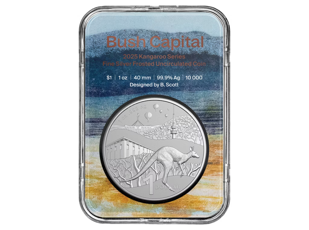 2025 $1 1oz FROSTED FINE SILVER UNCIRCULATED COIN- KANGAROO SERIES