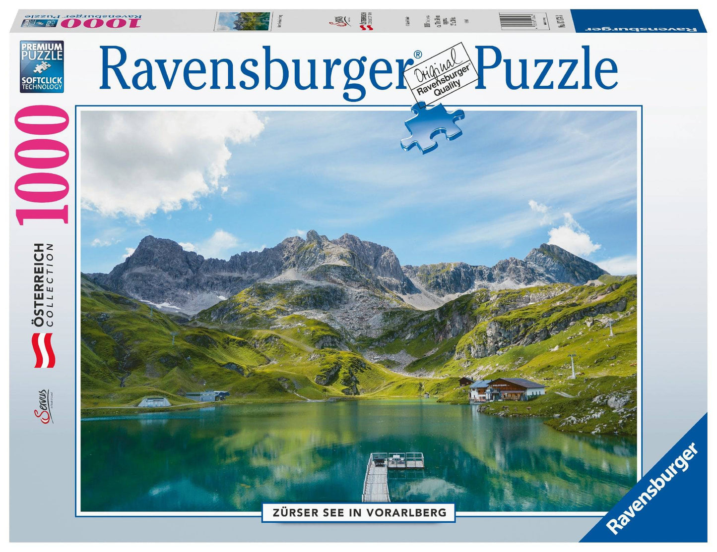 RAVENSBURGER 1000PCE PUZZLE- ZEURSER SEE IN VORARLBERG