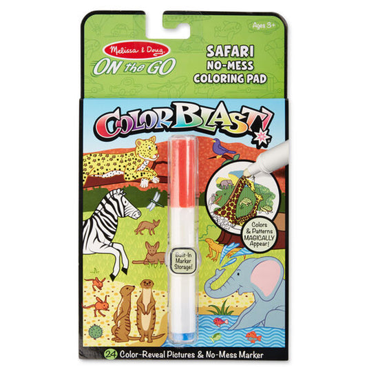 ON THE GO COLOUR BLAST- SAFARI NO-MESS COLORING PAD