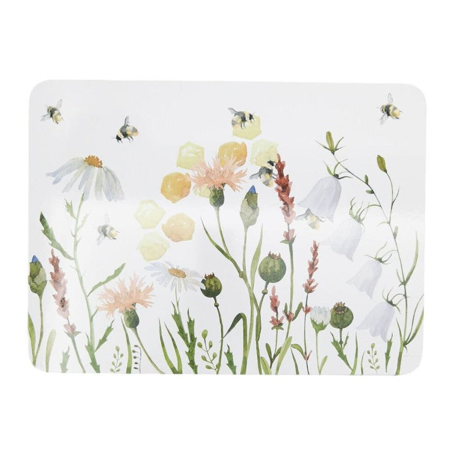 Bee Meadow Cork & MDF Placemats White &