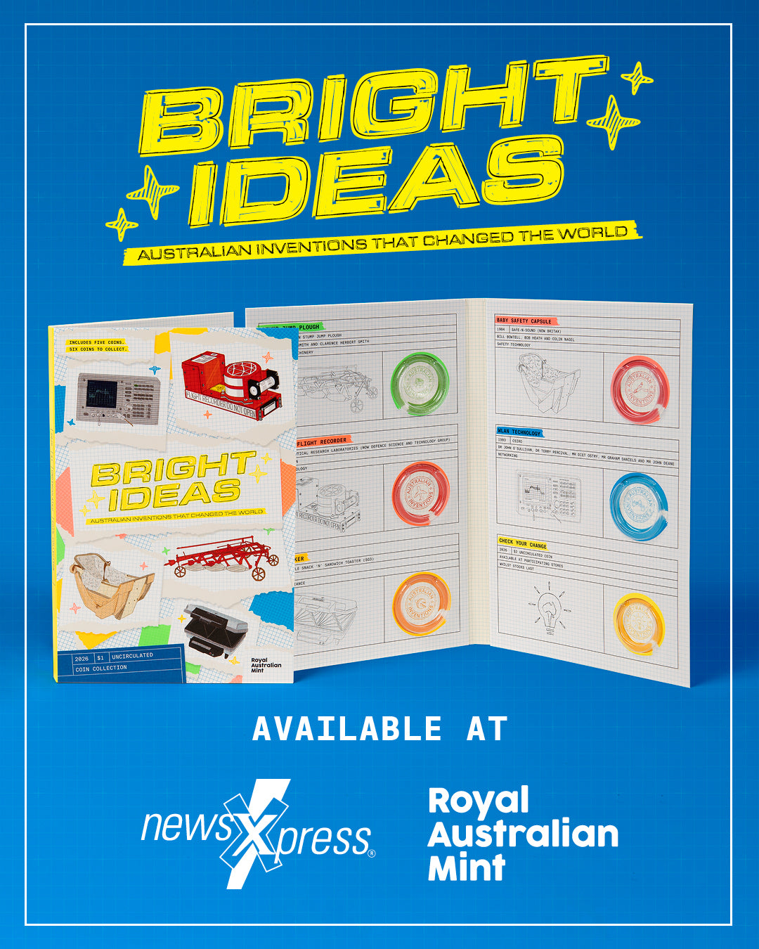 BRIGHT IDEAS 2026 FIVE COIN FOLDER AND TUBE SET