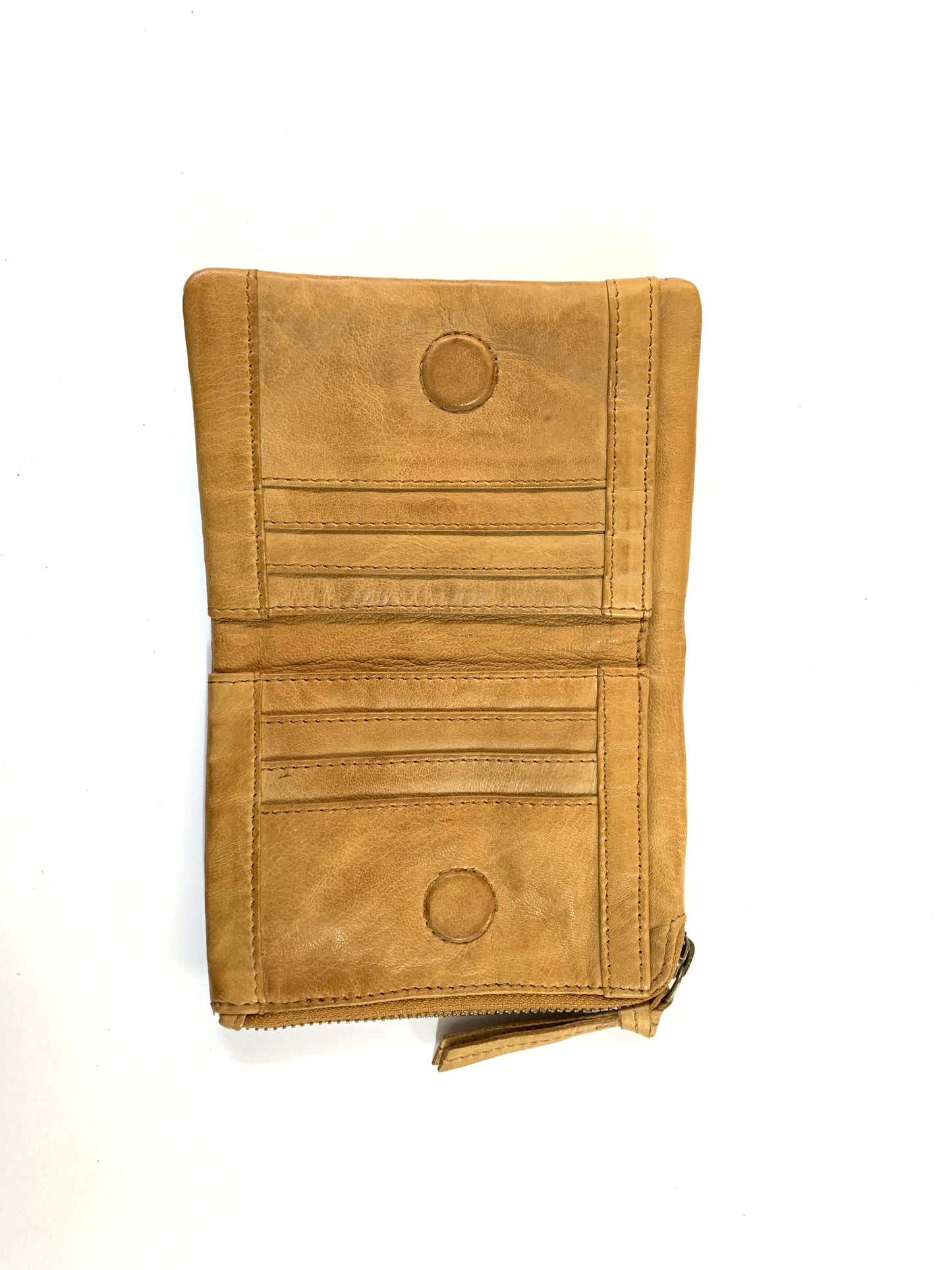 Leather Fold Wallet- Tan