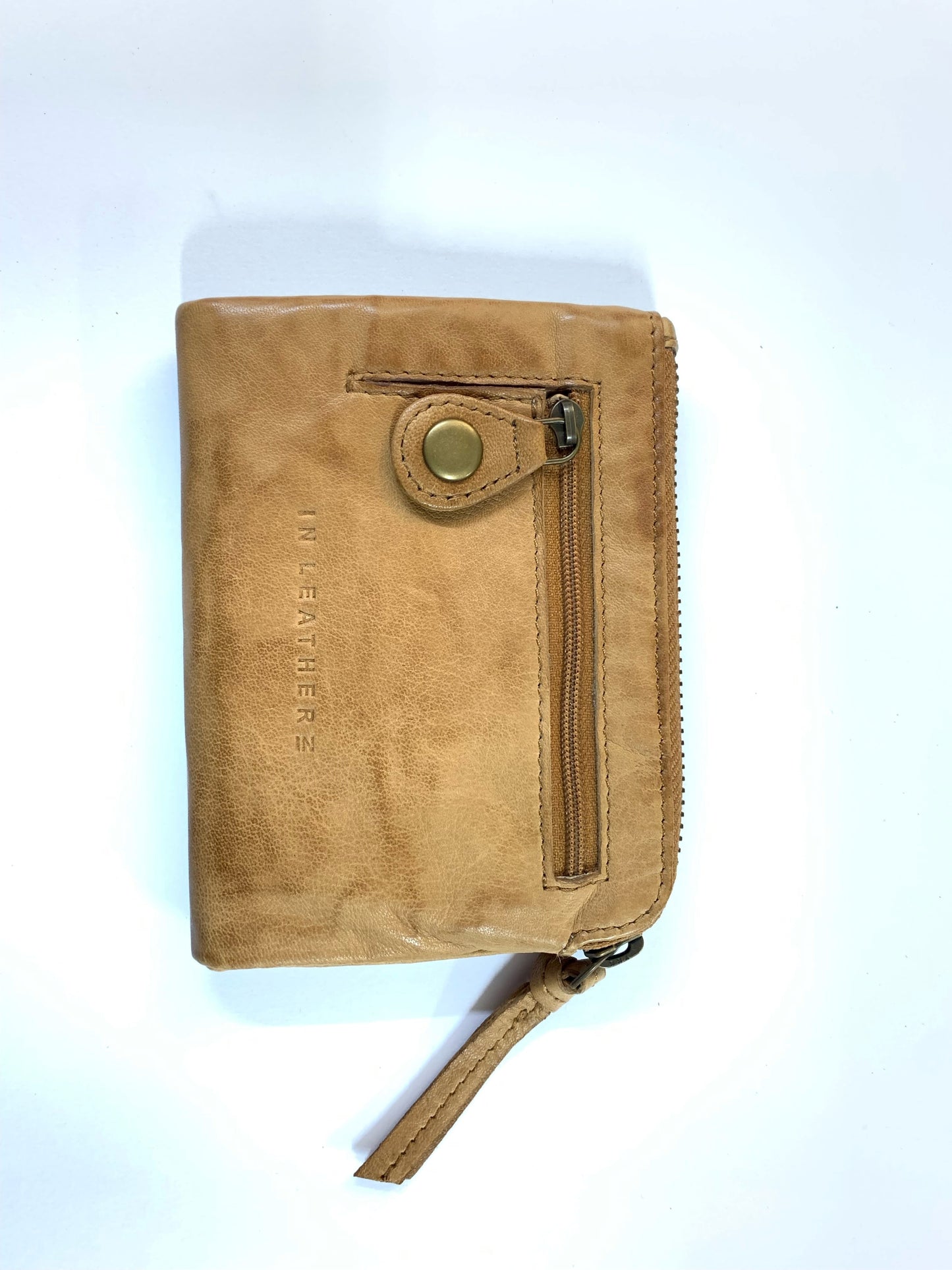 Leather Fold Wallet- Tan