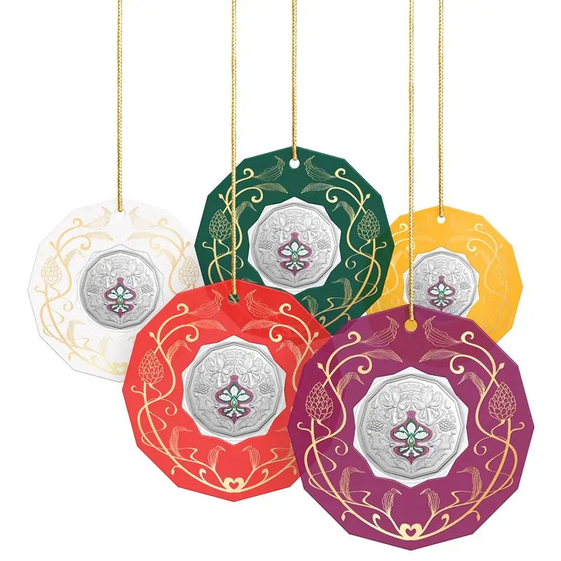 COIN PACK 50CENT 2025 UNC (COLOUR PRINT1/5) CHRISTMAS DECORATION