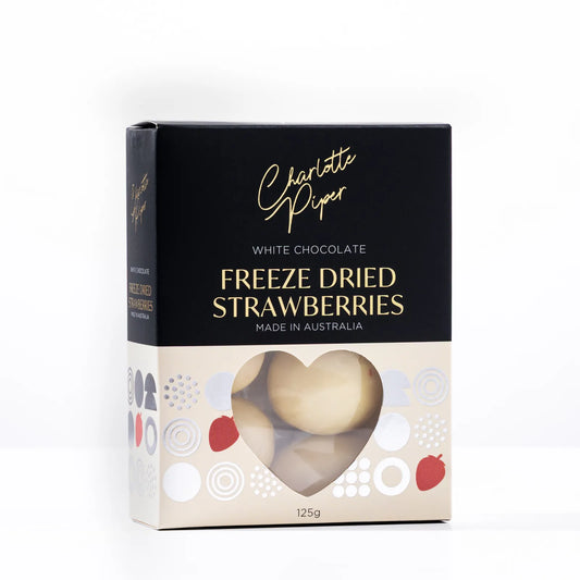 CHARLOTTE PIPER-WHITE CHOCOLATED FREEZE DRIED STRAWBERRIES