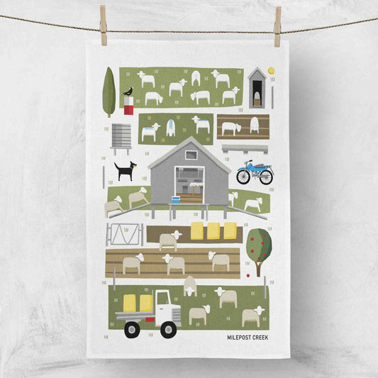 All Among The Wool, 100% Linen Tea Towel