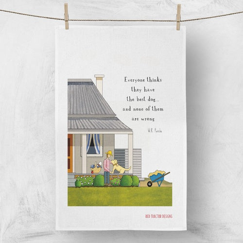The Best Dog, 100% Linen Tea Towel