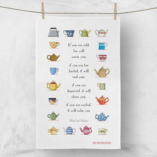 Tea Will Warm You, 100% Linen Tea Towel