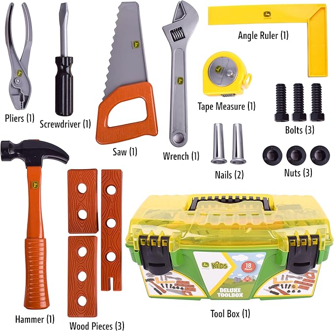 John Deer 18 piece Deluxe Tool Box