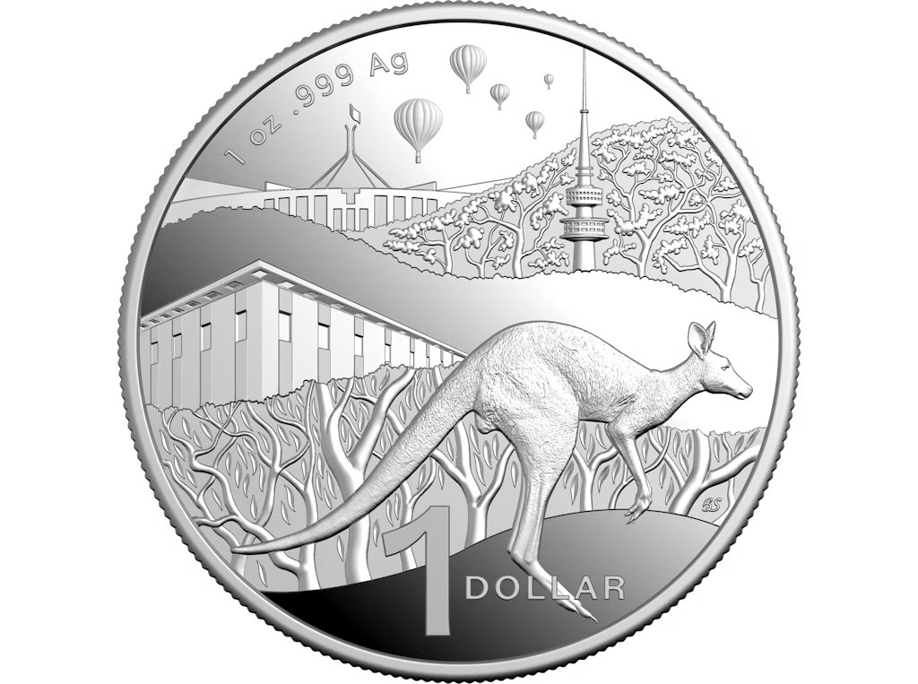2025 $1 1oz FROSTED FINE SILVER PROOF UNCIRCULATED COIN- KANGAROO SERIES
