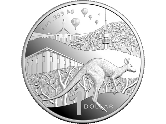 2025 $1 1oz FROSTED FINE SILVER PROOF UNCIRCULATED COIN- KANGAROO SERIES