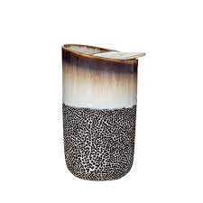 Leaf and Bean Travel Mug- Textured White