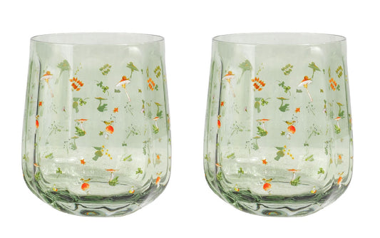 Enchanted Garden Floral Tumbler Glass Gr